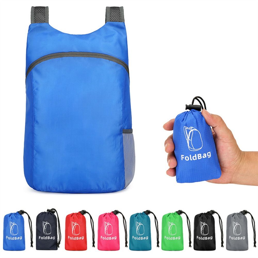 Portable with Drawstring Storage Bags Foldable Backpack Zipper Large Capacity Lightweight Nylon Bag Shoulders Bag School Bag Sports