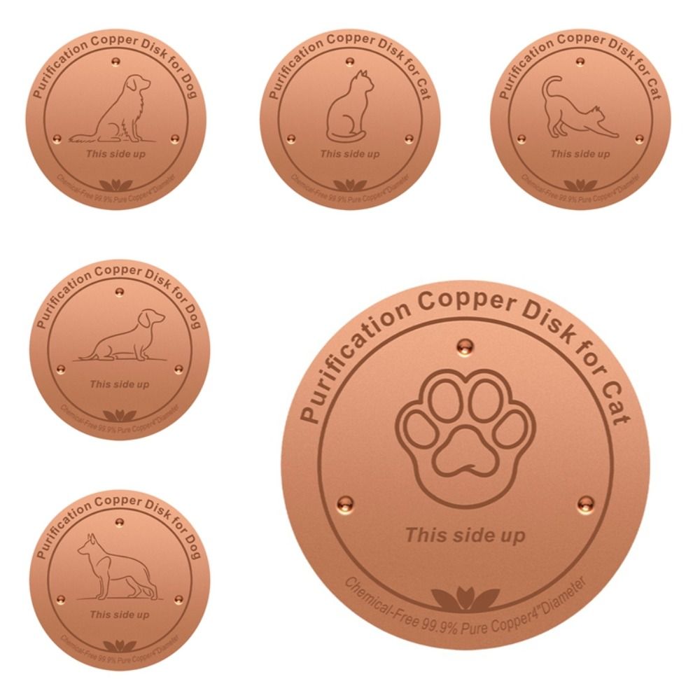 New Triple-Point Support Copper Disk for Cat Water Bowl 99.99% Pure Copper Antimicrobial Cat Dog Water Purifier Plate 0.6mm Reinforced Water Freshness Dog Cat Bath Copper Disk All Year Round