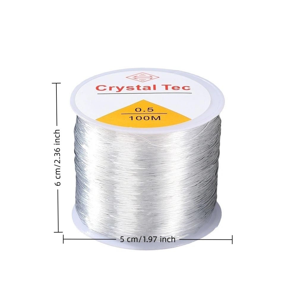 Necklaces Making 0.4-2mm Elastic Cord 100m TPU Transparent Beading Thread Round Elastic Stretch Stretch String Line Jewelry Making Material
