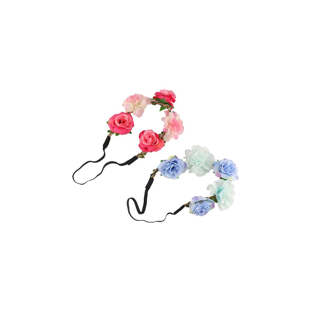 Cute Fashion Cloth Bride Hair Accessories Wreath Decoration Rose Flower Wedding Party Hairband Tiara Flower Headband Women Headwear Flower Crown