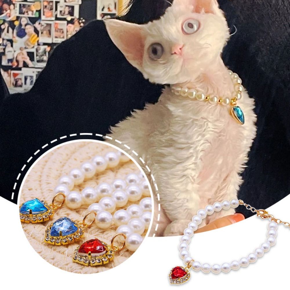 Personalized Love-Hearts Pet Necklace Adjustable Dog Neck Chain Cute Cat Love Hearts ​Collar Pet Supplies