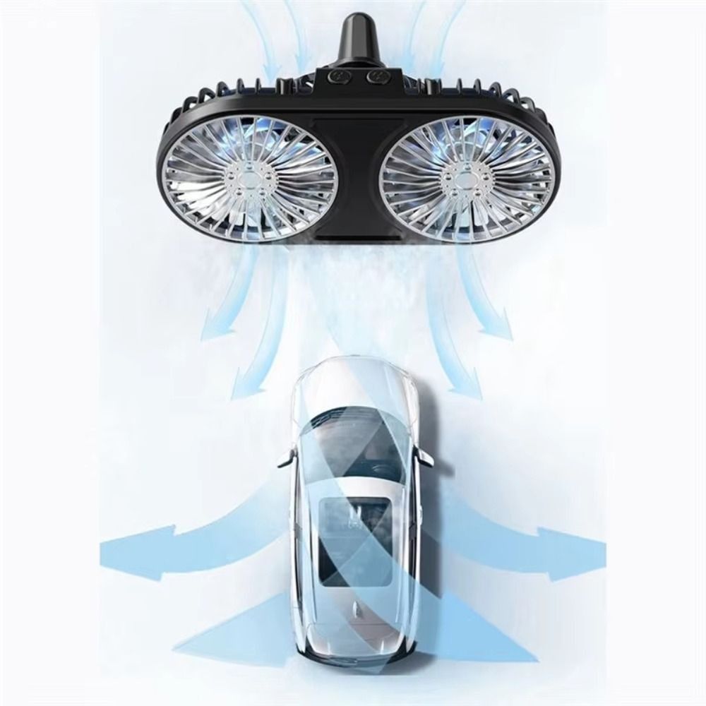 Portable 5 V Mini Fan Low Noise Dual-Head Auto Electric Fan 360° Rotating 3 Gear Car Cooling Fan Dashboard