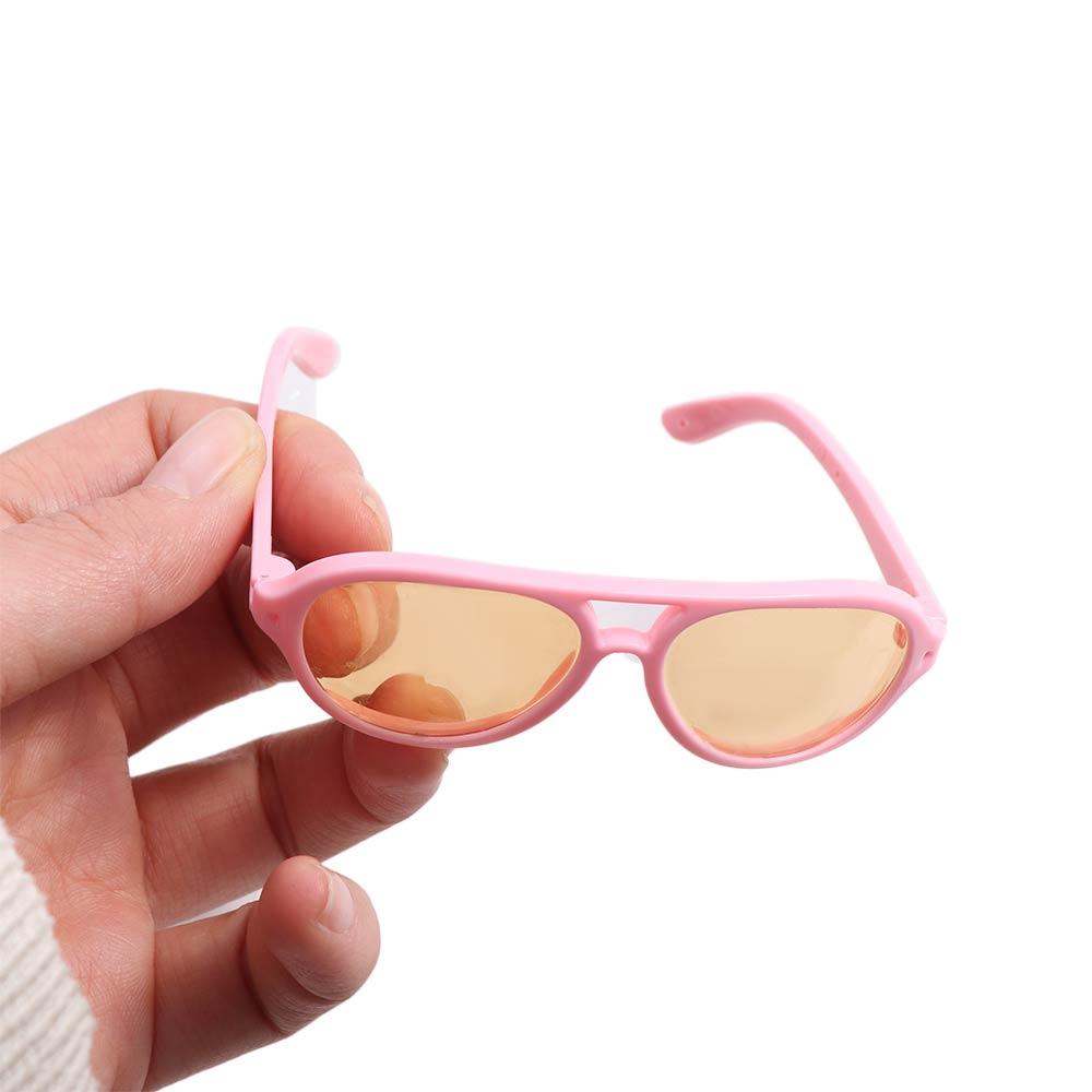 2pcs/set Play House Toy Doll Sunglass Retro Cool Doll Glasses Multicolor Fashion Styles Mini Plastic Heart Glasses Retro Round Frame Mini Plastic Glasses for Doll Kids Toy