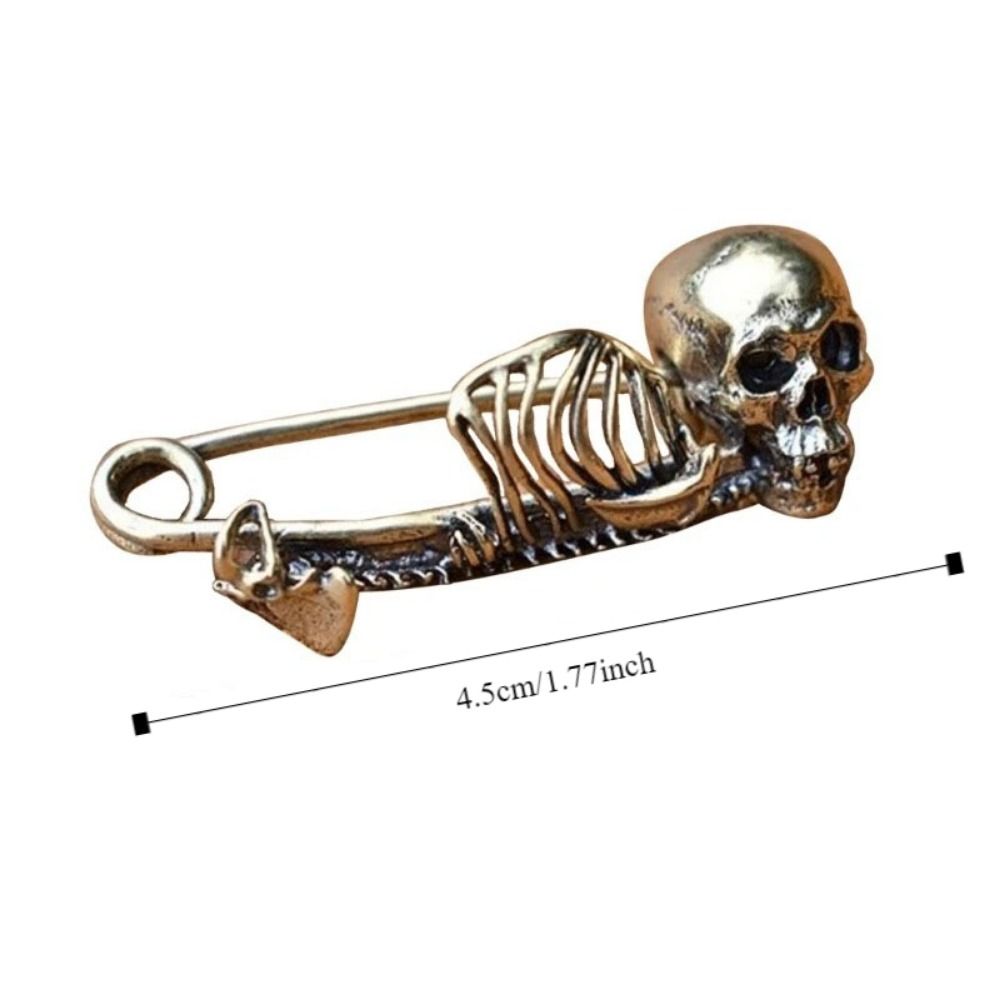 Blankets Scarves Sweater Pin Vintage Halloween Skeleton Brooch Punk Style Creative Retro Pin Personality Safety Gothic Badge Lapel Pin Women