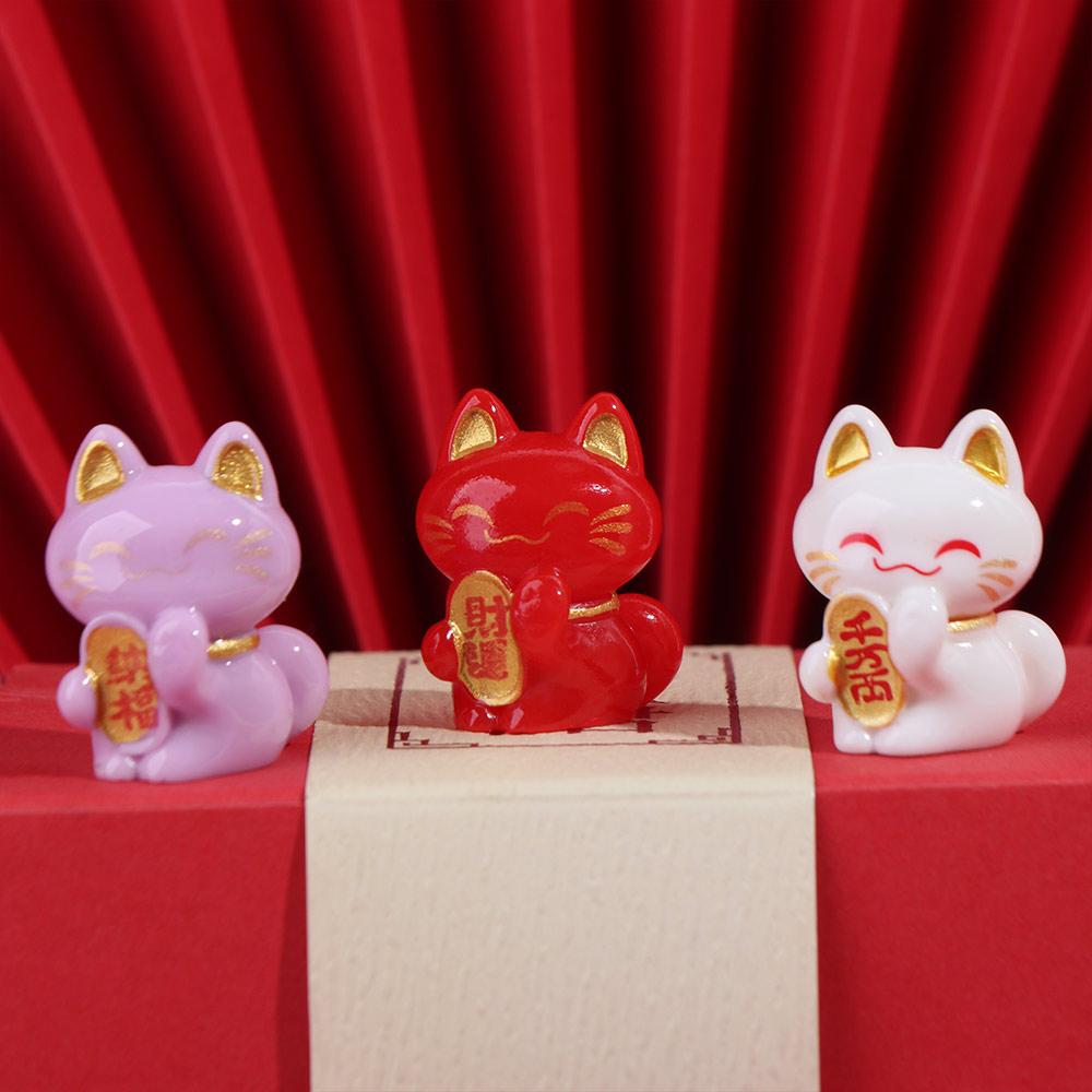 Home Decor Cartoon Cat Statue Creative Exquisite Cat Figurine Cute Animal Model Miniatures Home Car Hotel Restaurant