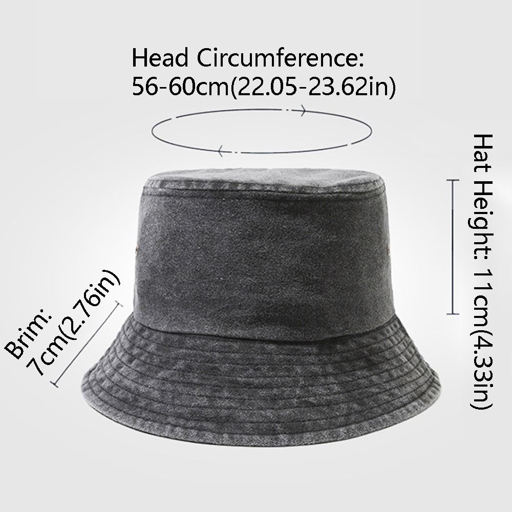 Casual Solid Color Bucket Hat Washed Denim Wide Edge Boonie Hat Foldable Thin Sun Hat Summer