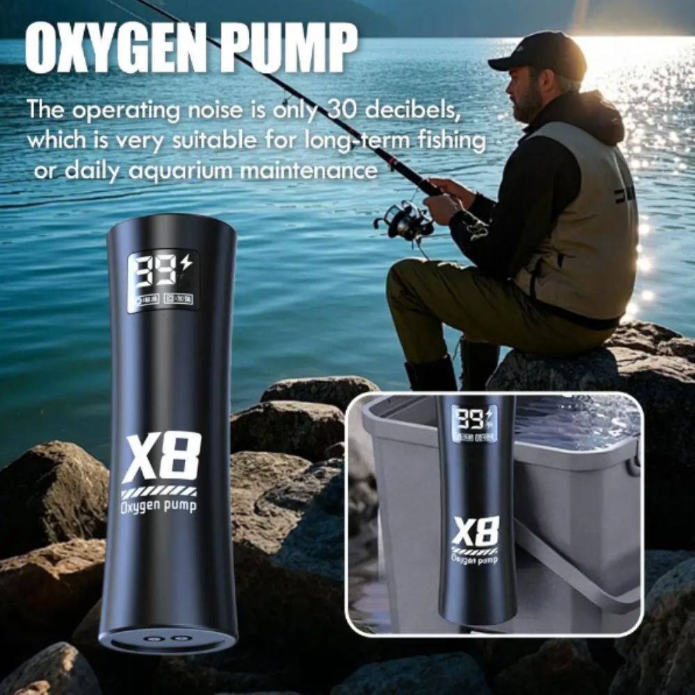 Charging 5W Power Aquarium Oxygen Pump Low Noise Quiet Operation Fish Air Pump Mute Design Lithium Battery Rechargeable Air Pump Aquarium Use