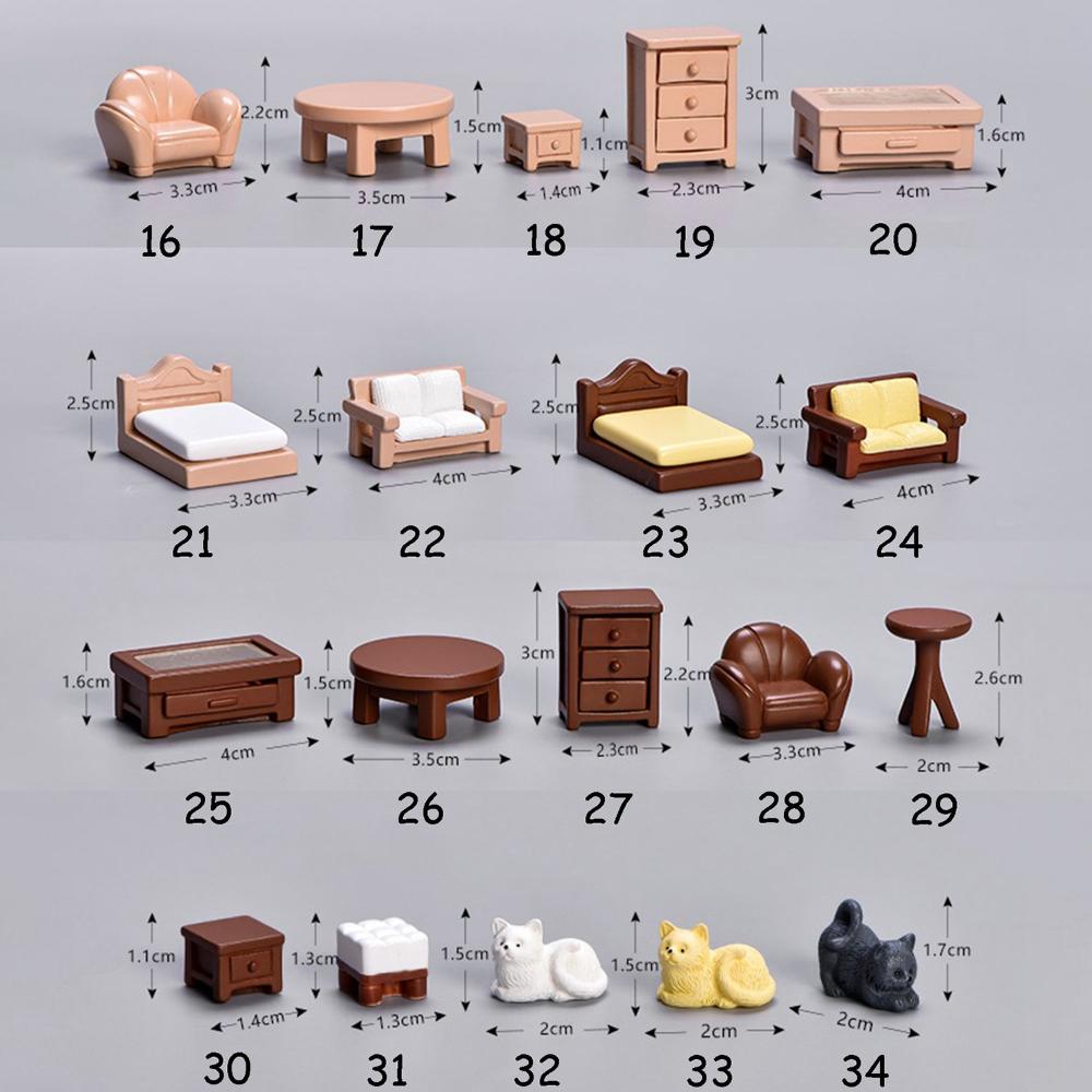 Resin Exquisite Cartoon DIY Gift Chair Crafts Drinking Machine Bonsai Accessories Simulation Bed Model Sofa Miniatures Furniture Figurines Desktop Decor