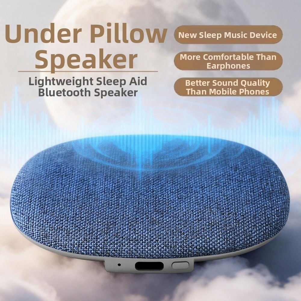 Mini Bluetooth 5.3 Under Pillow Bluetooth Speaker Sleep Aid Timer Sound Machine Mini Ultra-Thin Bedroom Pillow Speaker Deep Sleep Use