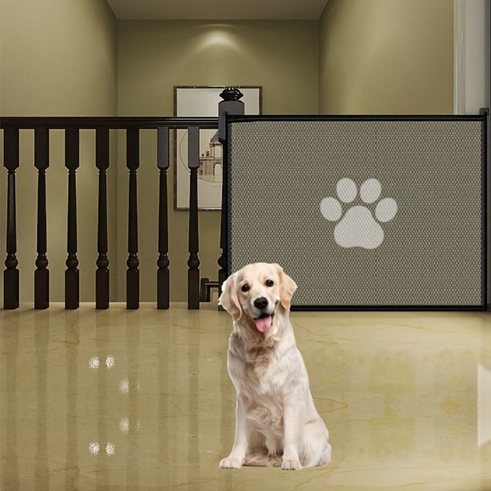 Folding Safety Net No-punch Pet Barrier Fences Portable With Hook Dog Fence Isolation Gate Mesh Breathable Durable Pet Dog Fence Gate Baby Safety