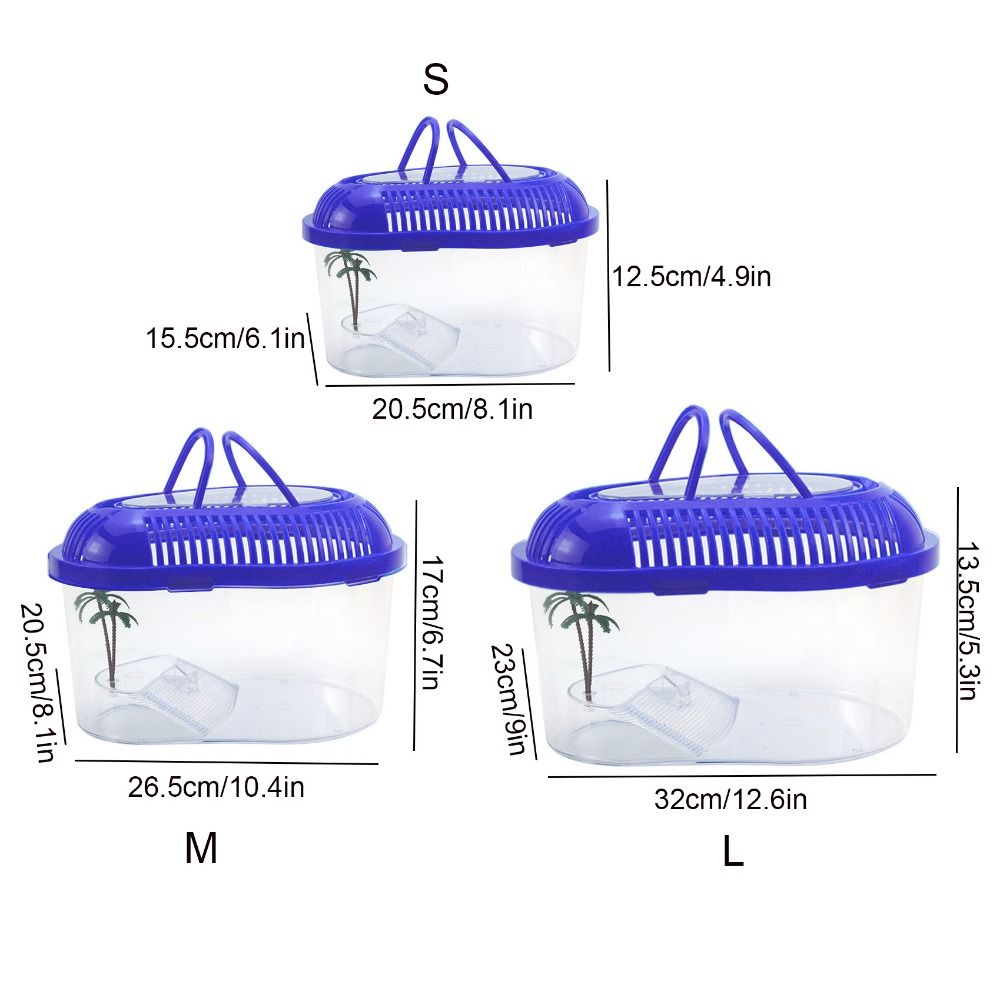 Durable Practical Plastic with Handle Household Turtle Habitat Spider Jar Reptile Container Turtle