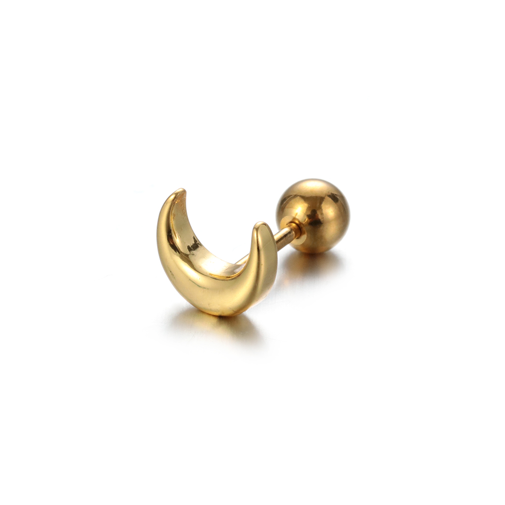 【Hongtai Store】1PC New 20g Dainty White/Yellow Gold Color Stainless Steel Ear Tragus Daith Cartilage Piercing Jewelry Wo Stud Earri