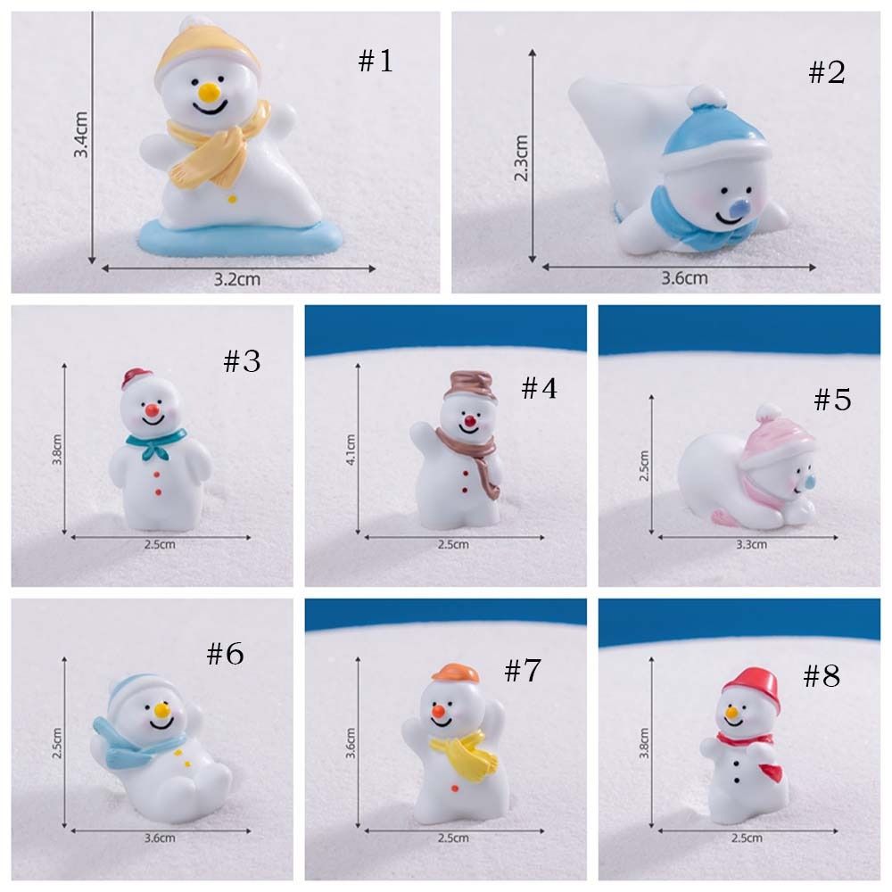 Kids Gift Cartoon Christmas Snowman Figurine Cute Mini Mini Snowman Ornament Resin Crafts DIY Snowball Battle Snowman Ornaments Christmas Gifts