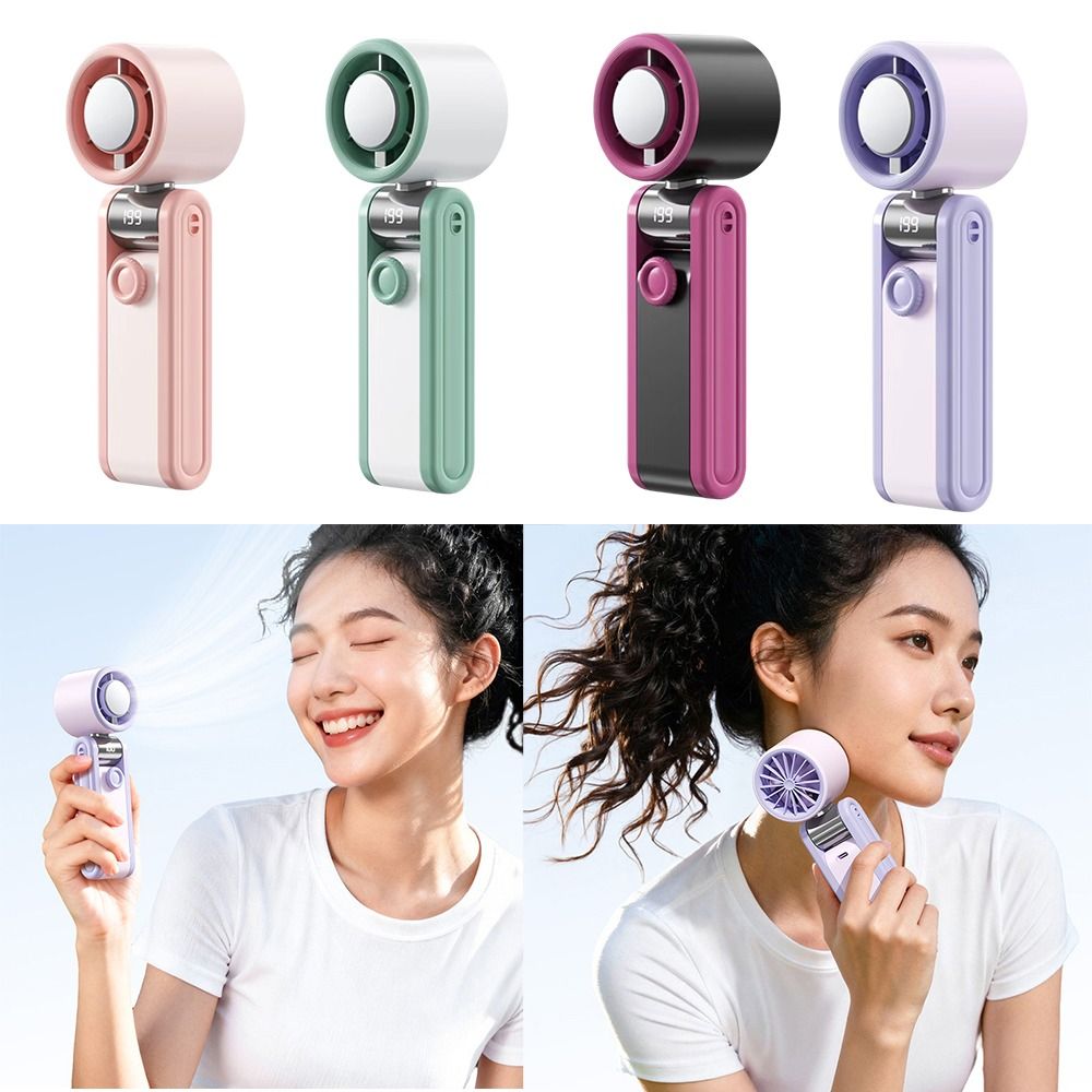 Cooling Foldable Design Portable Handheld Fan Portable Quiet Rechargeable Fan Multi-Speed Silent Operation Folding Cooling Fan Desktop Use
