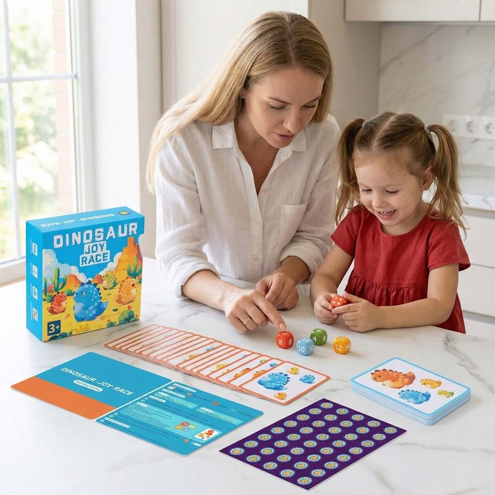 Learning Wood Animal Joy Race Games Board Dinosaur Montessori Montessori Cognitive Ability Toy Colorful Educational Counting Matching Games Kids Toys