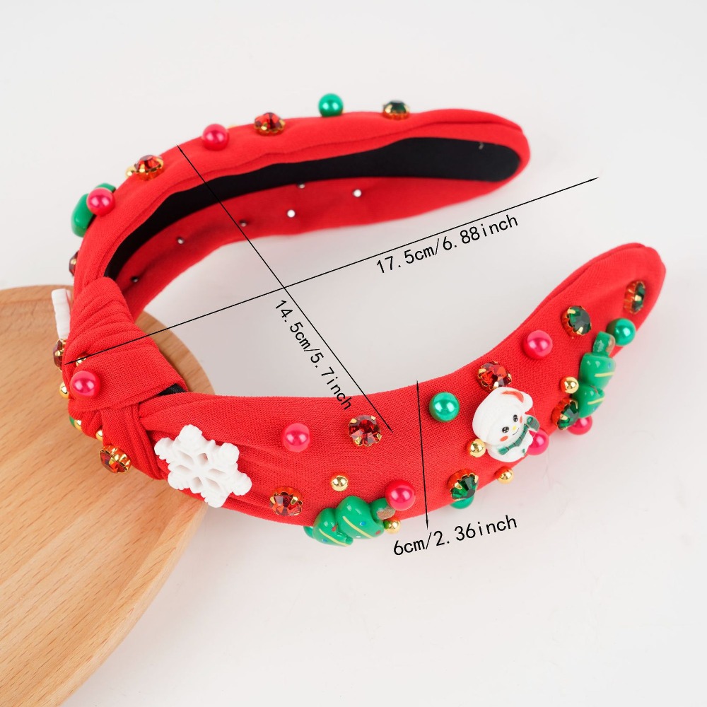 Funny Christmas Hairband Bow Snowflake Snowman Creative Hair Hoop Cartoon Beads Party Cosplay Props Gifts