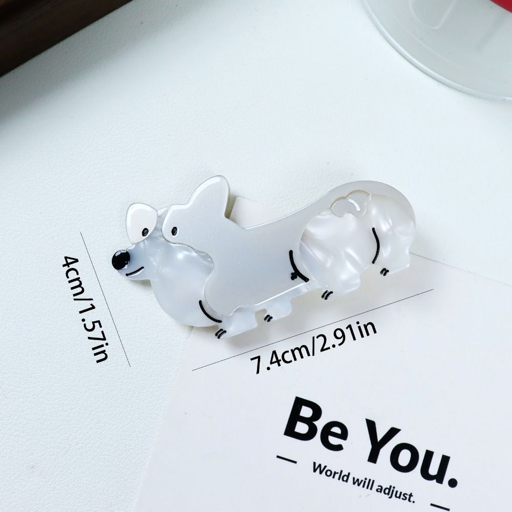 Cute Animal Corgi Hair Clip Cartoon Creative Acetate Puppy Hair Claw Headwear Fashion Dog Hairpin Hair Accessories
