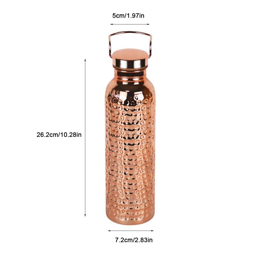 Sports Kettle 304 Stainless Steel Electroplated Water Bottle Portable Leak-Proof Stainless Steel Drinking Cup 800ML Hammer Pattern Hot Milk Bottle Gym