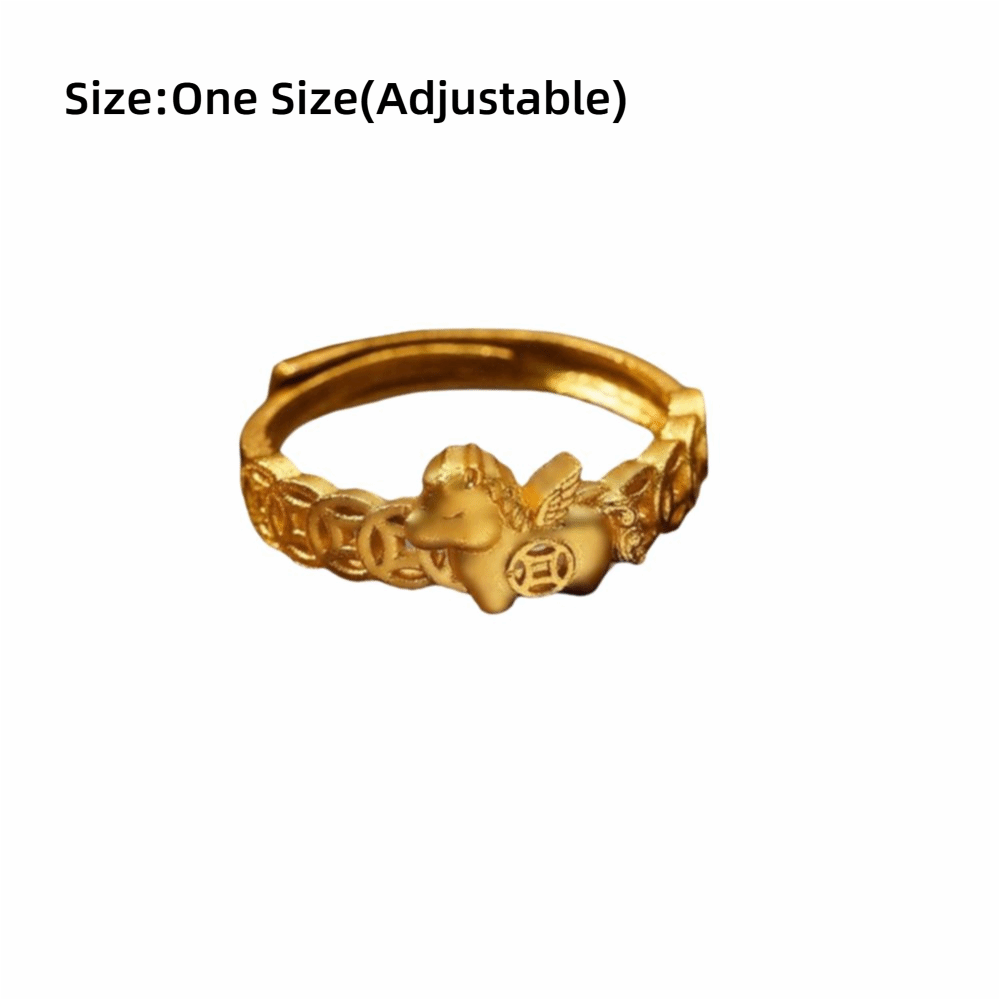 New Golden Year Money Ring Open Sle Adjustable Finger Rings Simple Finger Circle Jewelry Gift