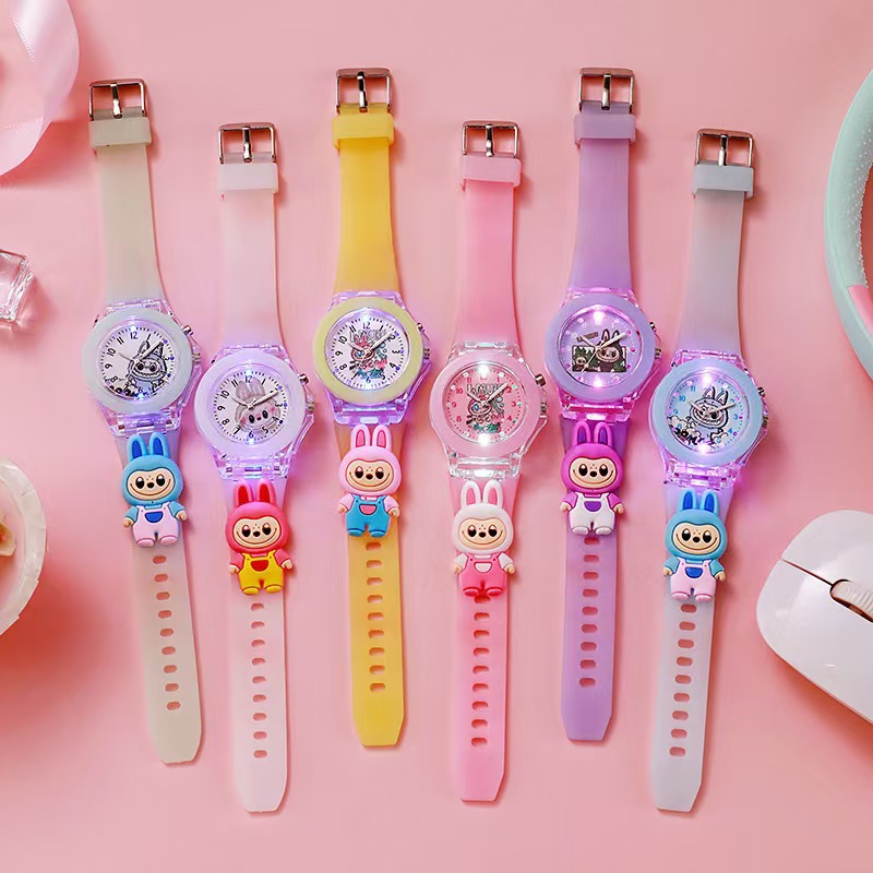 【New Arrivals】Hot Selling Cute Cartoon Lulu Bear DIY Children's Watch with Light-Up Toy for Kids