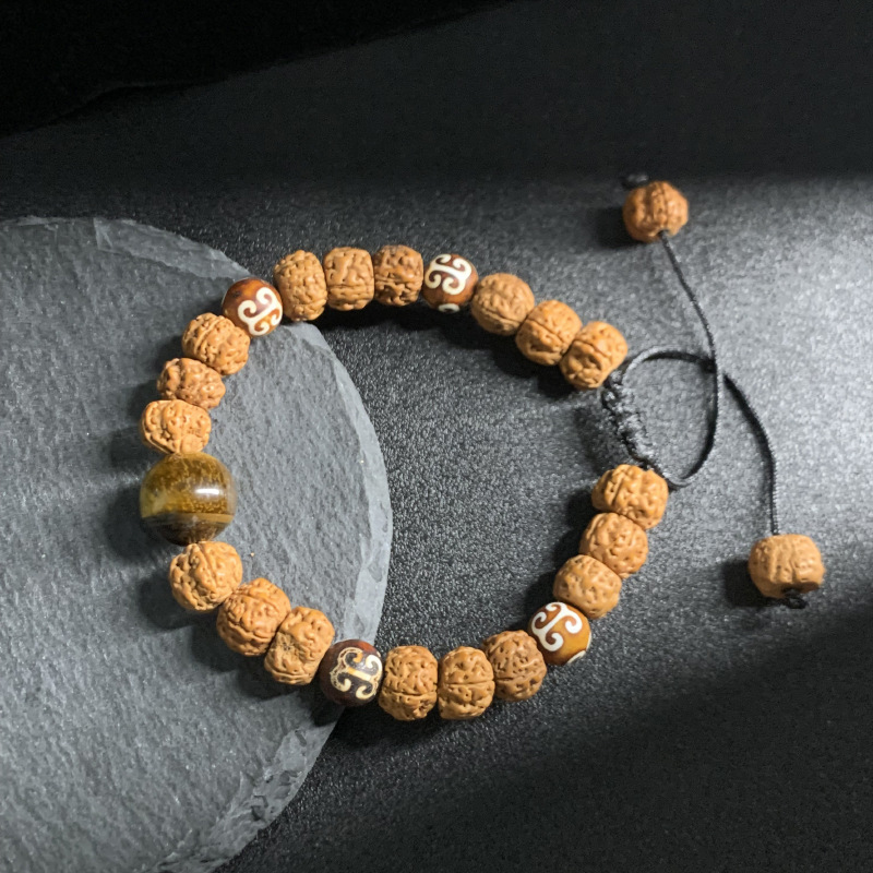 【Trendy designs】Personalized King Kong Bracelet Men's High-end Retro Ethnic Niche Men's and Simple Tiger Eye Stone Bracelet