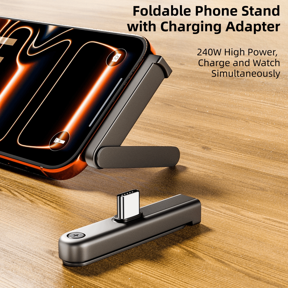 Durable PD 240W Foldable Phone Stand Fast Charging 2 in 1 Tablet Kickstand Data Transmission Male to Female Type-C Phone Holder Data Sync