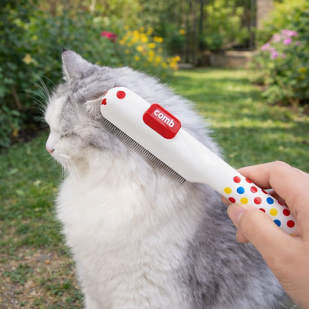 Small Row Comb Bear Shape Pet Flea Comb Portable Anti-knot Cat Grooming Brush Efficient Self Cleaning Comb Pet Grooming