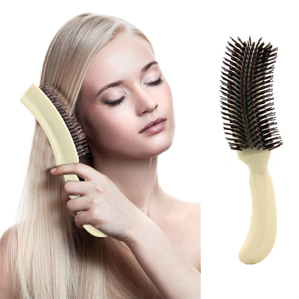 Makeup Artist Styling Tools Plastic Scalp Massag Fluffy Hairdressing Comb Anti-slip S-shaped Comb Soft Durable Frizz Hair Brush Salon