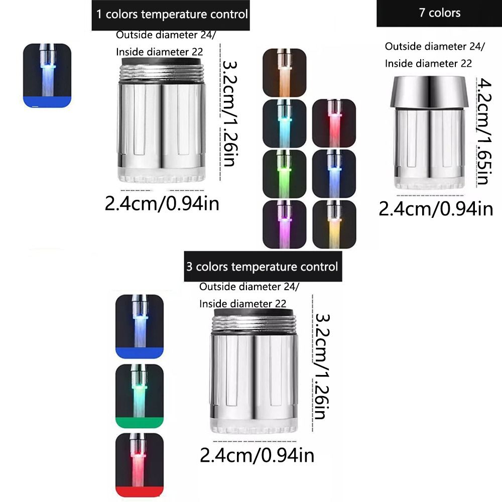 Durable Intelligent Light Temperature Control Faucet Color Changing Corrosion Resistance Sensitive Light Faucet Nozzle Head Easy Installation /3/7 Colors RGB LED Water Faucet Tap Sink