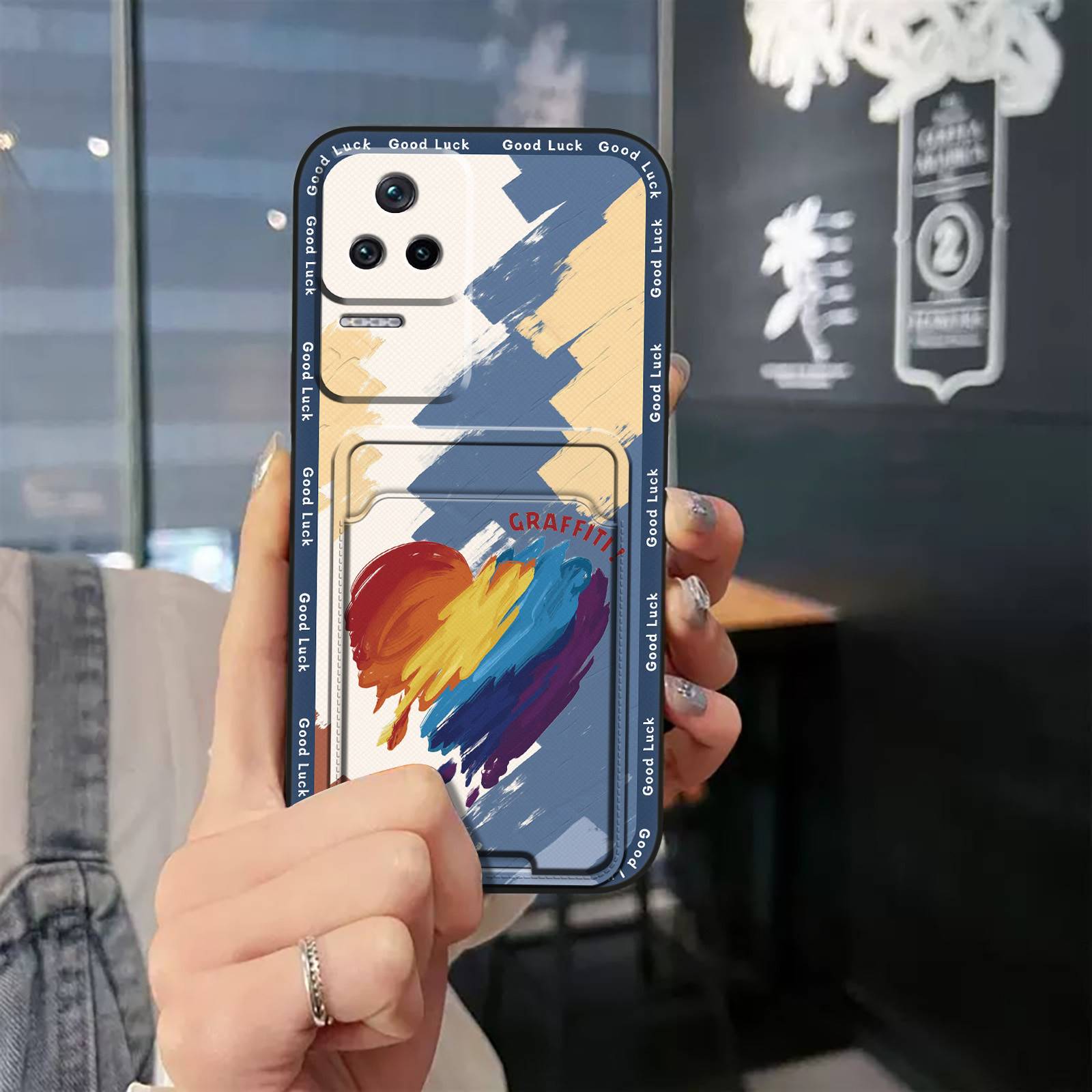 Cute Dirt-resistant Phone Case For Redmi K40S/Xiaomi Poco F4 5G Silicone Waterproof Cartoon Card sleeve Graffiti TPU