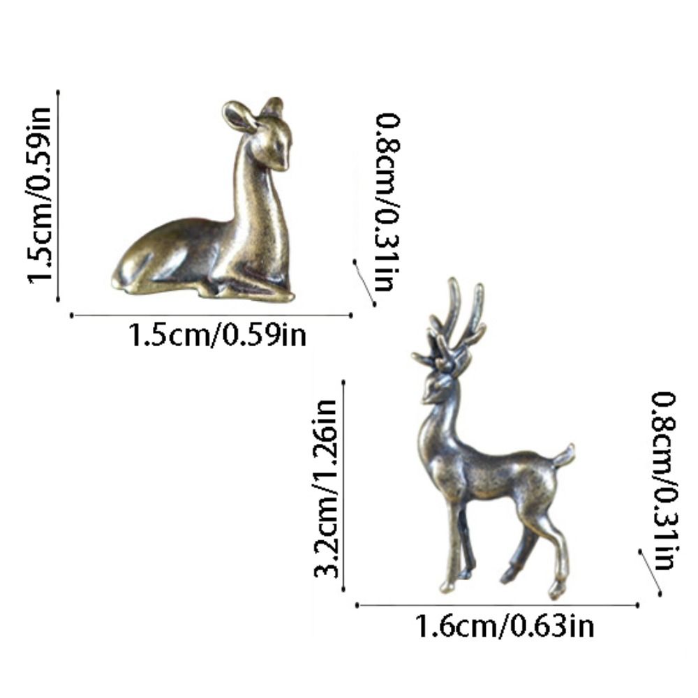 Fashion Alloy Sika Deer Ornament Retro Vivid Vintage Animal Figurines Mini Anti-rust Micro Landscape Figurine Tabletop Decor
