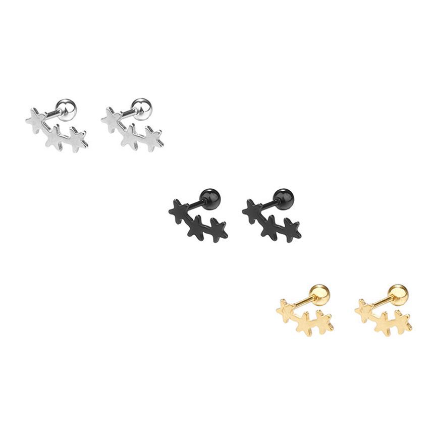 【Innovative designs】Korean high temperament star titanium steel women's small earrings ear row fashion personality earrings men