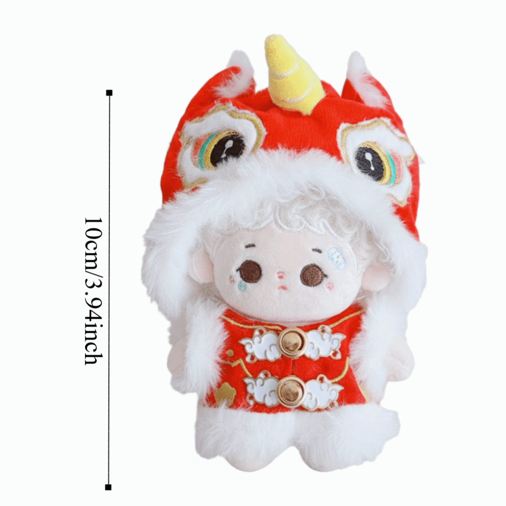 set DIY Clothing Dancing Lion 10cm Cotton Doll Clothes New Year Chinese Style Doll Clothes Outfit Mini Creative Doll Dress Up Set New Year Gift