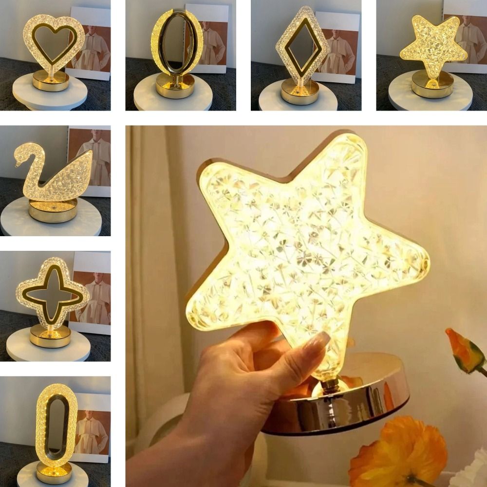 Portable Cordless Night Light Dimmable 3 Light Colors LED Atmosphere Lamp Touch Control Romantic Decorative Lighting Reading
