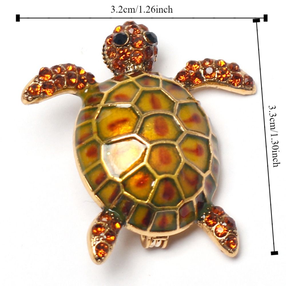 Women Classic Turtle Brooches Jewelry Cute Animal Brooch Safety Metal Suit Lapel Pin Sweater