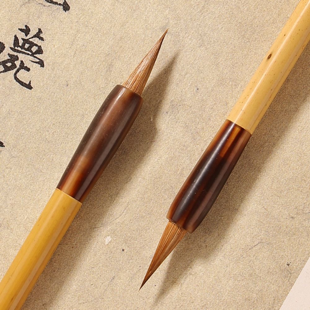 Traditional Oil Watercolor Chinese Calligraphy Brush Wolf Hair Bamboo Scriptures Writing Brush Oil Painting Art Paint Brush Artist