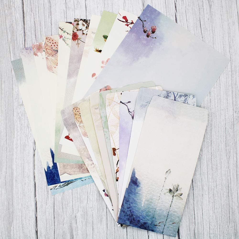 Antique Design Office Supplies Message Chinese Style Classic Letter Pad Envelope Paper Writing Paper Letter Vintage Envelope Stationery Papers