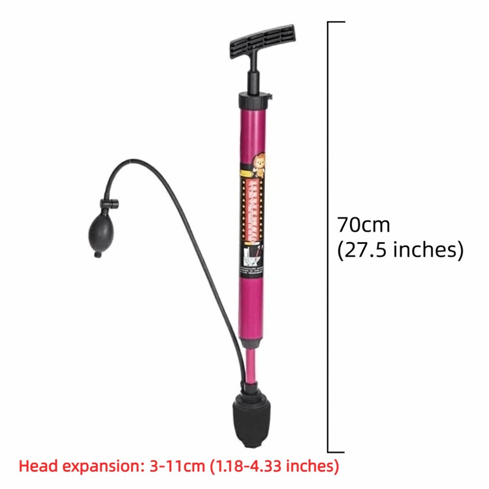Tool Set Stainless Steel Pneumatic Dredging Tool Thickened Wall Rust Resistant Toilet Dredger Solid Structure Compact Size Plumbing Tool Toilet Cleaning