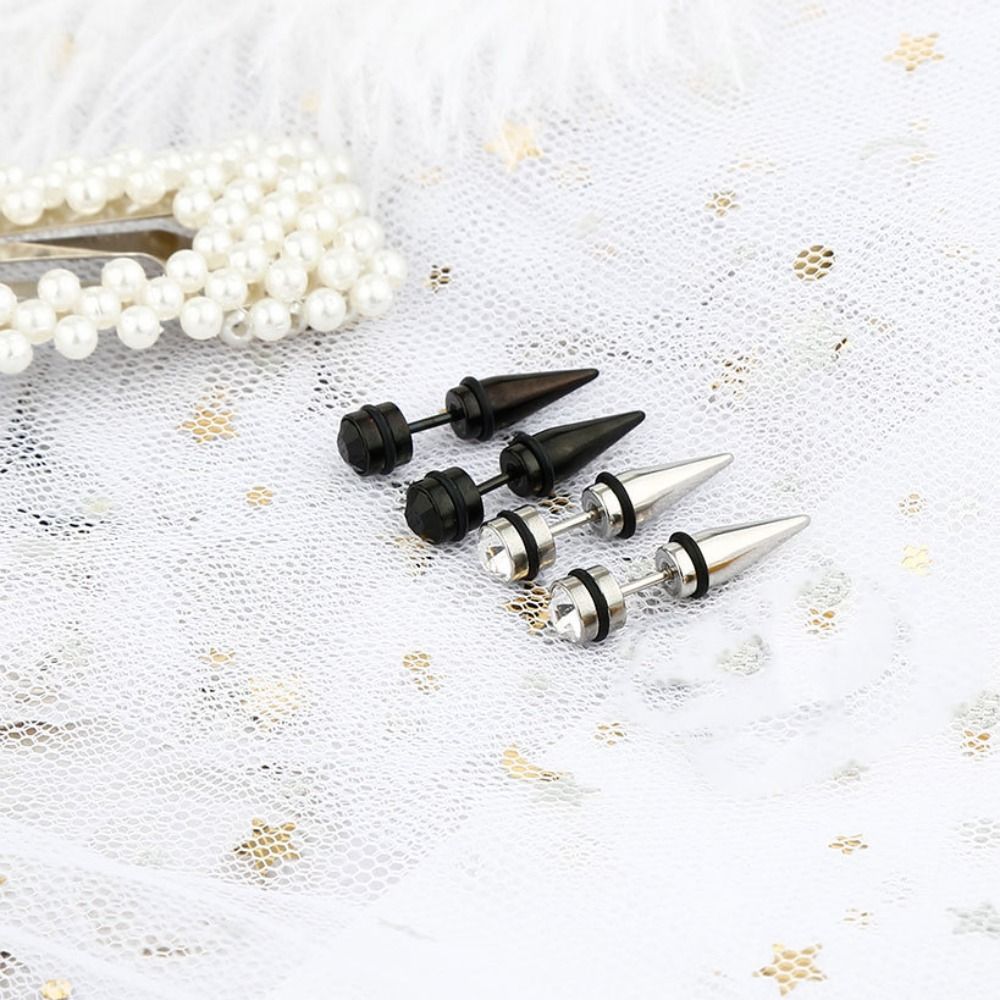 2Pcs Punk Stud Earrings Men Streetwear Earrings Women Ear Jewelry Hip Hop Stainless Steel Earring Gift