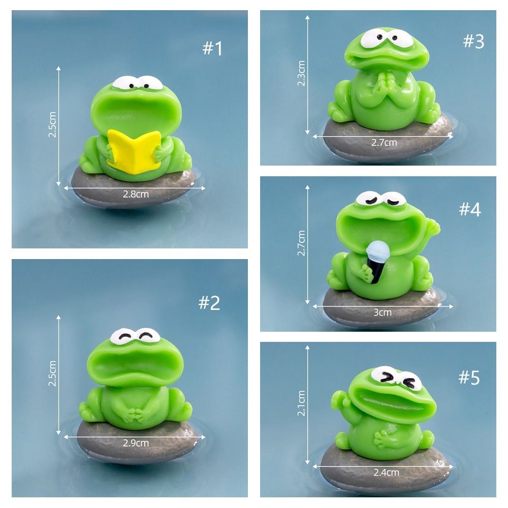 Animal Figurines Cartoon Big Mouth Chorus Frogs Figurine Cute Resin Crafts Big Mouth Frogs Statue DIY Mini Frogs Ornament Birthday Party Gift