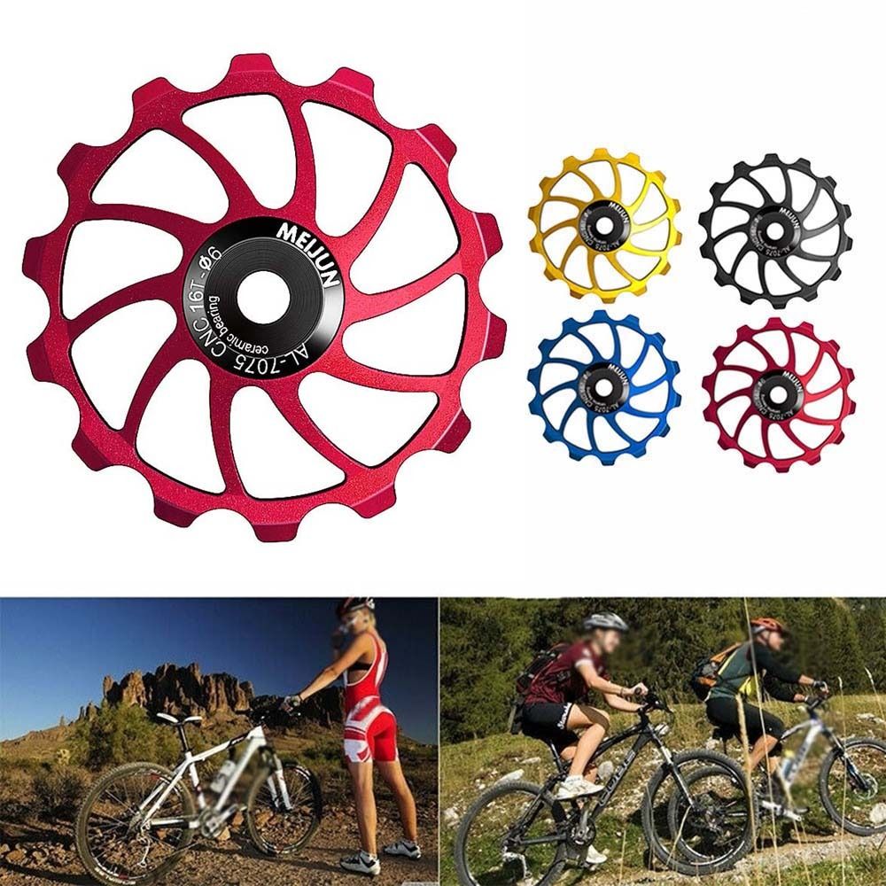 Pulley Set Roller 11T/13T Bicycle Rear Derailleur Bearing Pulley AL7075 CNC Bike Rear Derailleur Pully Ultra-quiet Durable Bicycle Steel Pulley Bearing Transmission Parts
