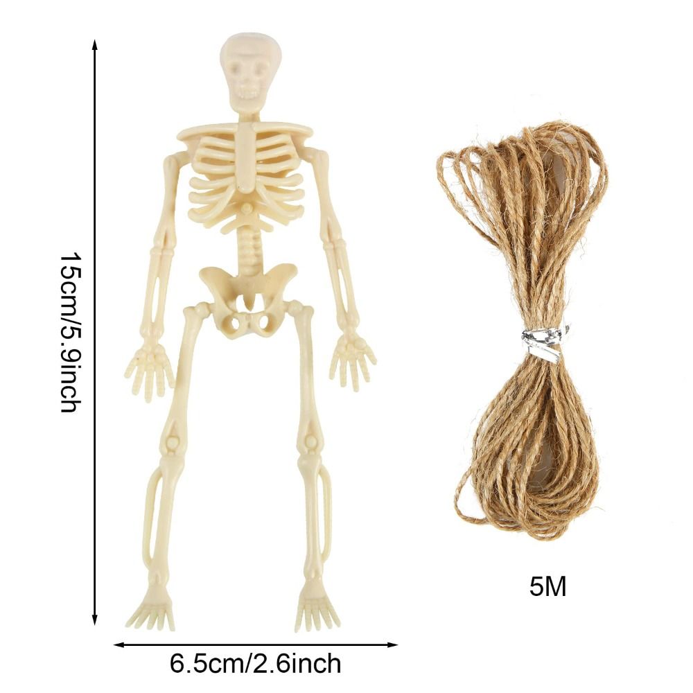 Home Supplies Decoration Props Mini Skeleton Figurines Craft Haunted House Hanging Halloween Skeletons Decorations Plastic 15cm Small Skeletons Festival