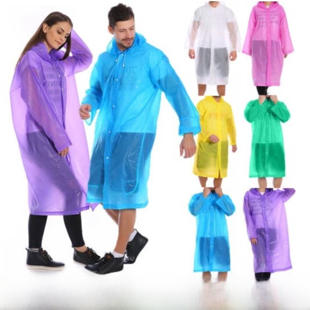 Reusable EVA Raincoat for Adults | Unisex Transparent Raincoat | Lightweight & Packable​