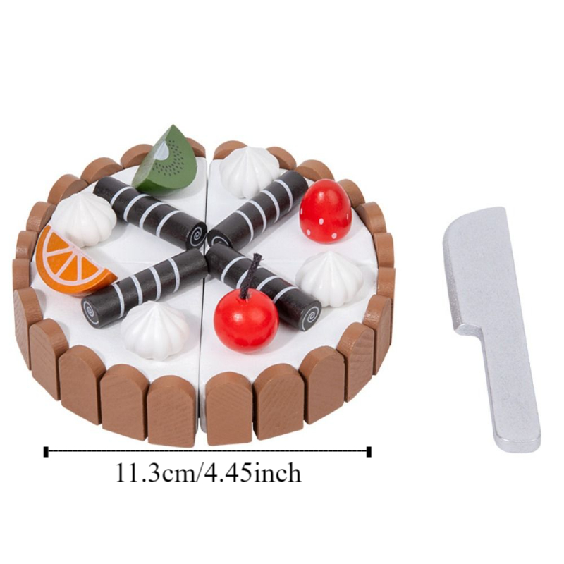 Cake Play Food Kids Toys Magnetic Birthday Cake Pretend Toy Interactive Simulation Food Wooden Children Kitchen Toys Play House Montessori Mousse Cake Cutting Game Dollhouse