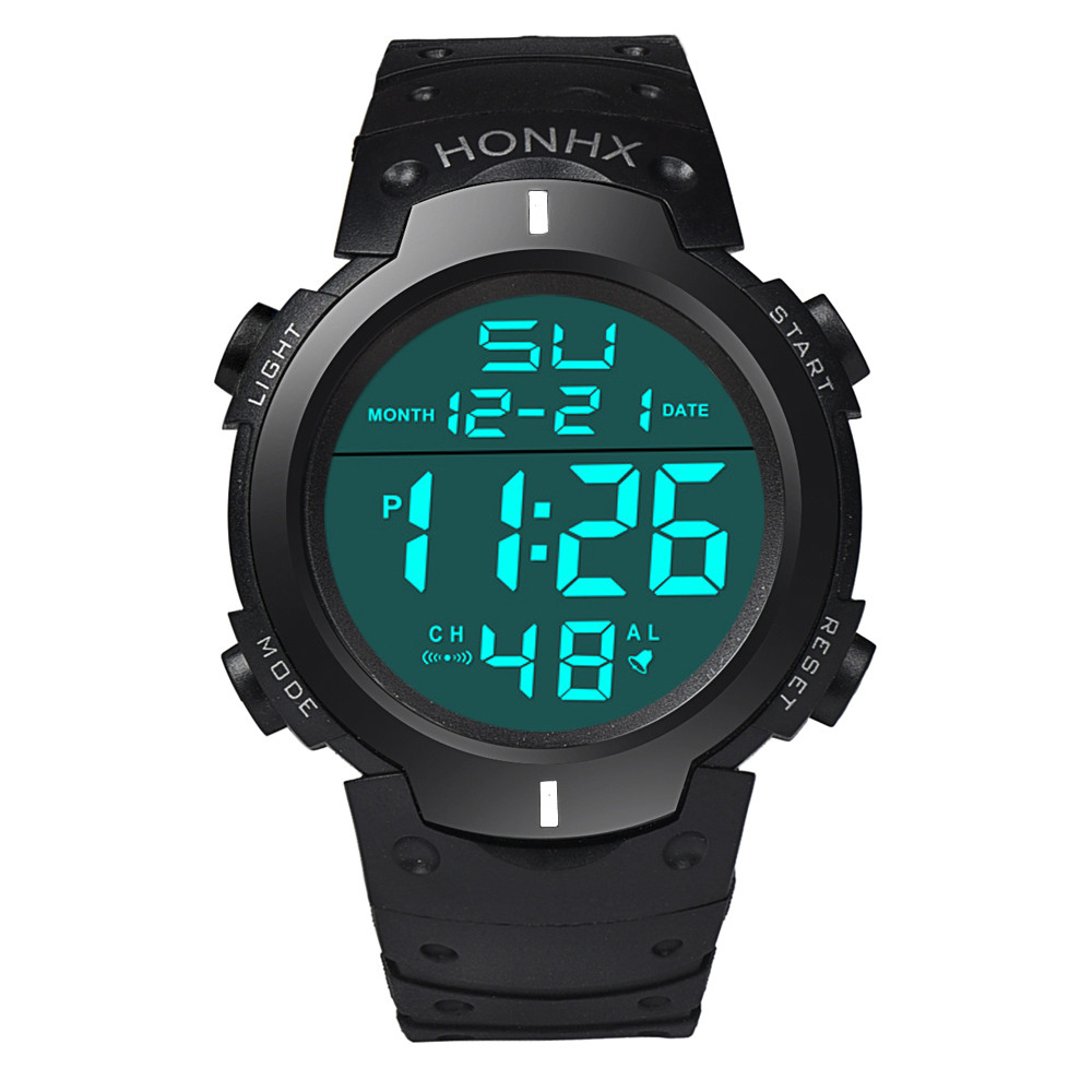 【New arrival】HOT selling Fashion Luxury brands Waterproof Men's Boy LCD Digital Stopwatch Date Rubber Sport Watch Luminous wrist watch