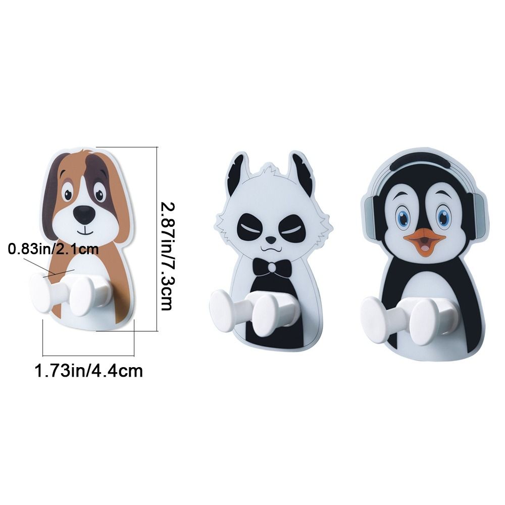 Cute Plastic Cartoon Plug Hanger Self Adhesive Waterproof Power Cord Plug Bracket Wall Mounted Animal Wall Plug Home
