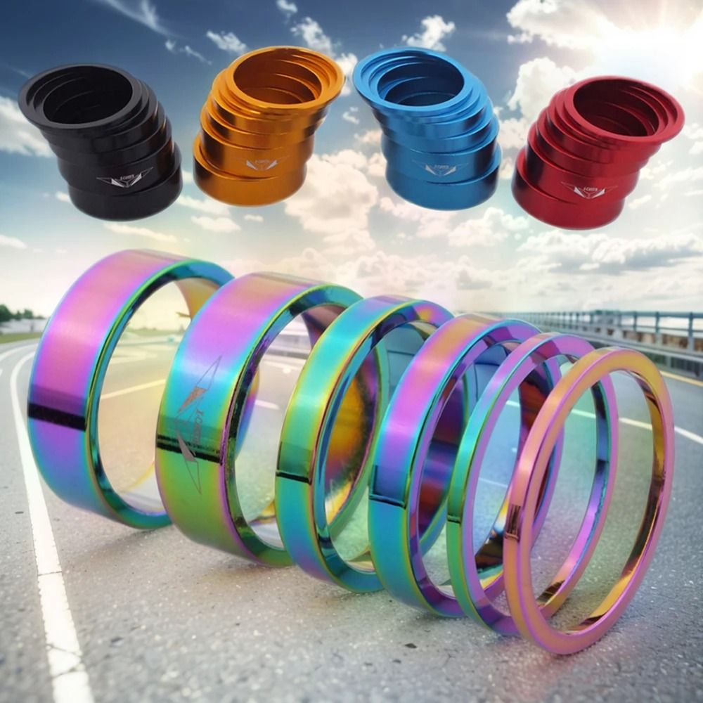6pcs/set Bike Accessories Flywheel Spacer Bicycle Hub Washer Bottom Bracket Durable Bicycle Headset Washer Practical Washer Gasket Flywheel Cassette Gasket Cycling