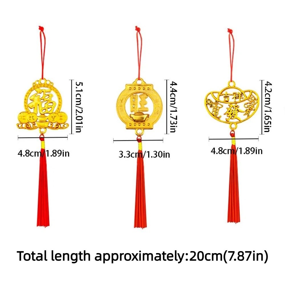6/10Pcs Household Chinese New Year Pendant Good Wealth Spring Festival Bonsai Pendant Plastic Waterproof Potted Hanging Ornaments Car Hanging