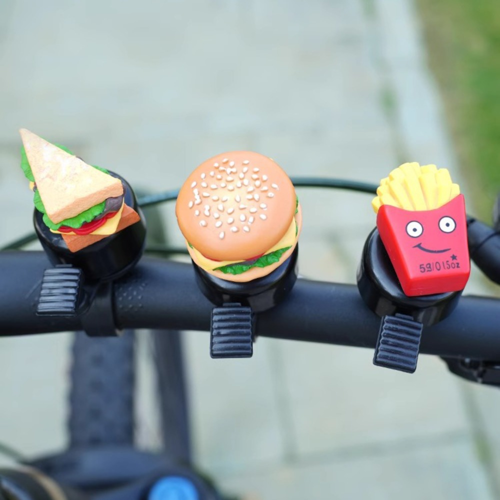Hamburg Cartoon Bicycle Bell Sandwich French Fries Bicycle Horn Loud Cartoon Bike Scooter Bell Children's Mountain Bike