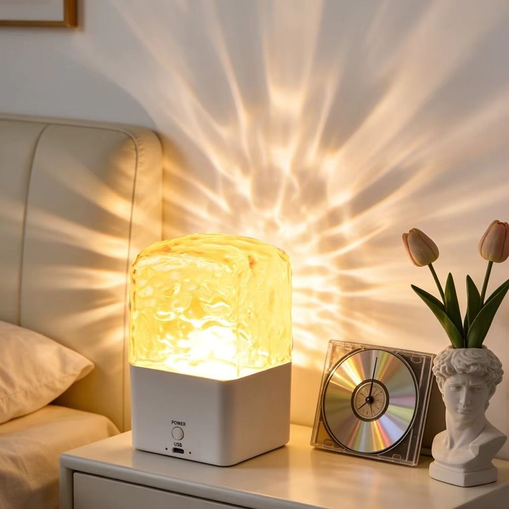 Lamp 3-in- Bluetooth Speaker Water Wave 16 Colors Projector Lamp Energy Saving Mood Lighting Night Light Bedroom